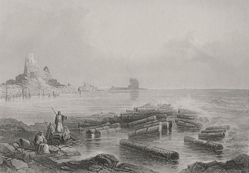 ISRAEL. Caesarea-Bartlett 1847 old antique vintage print picture